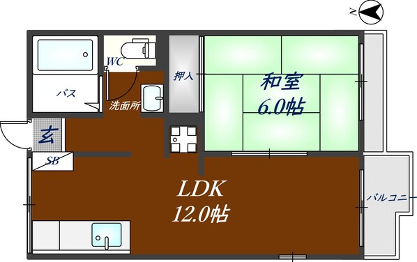 ハイツまほろばB棟の物件間取画像